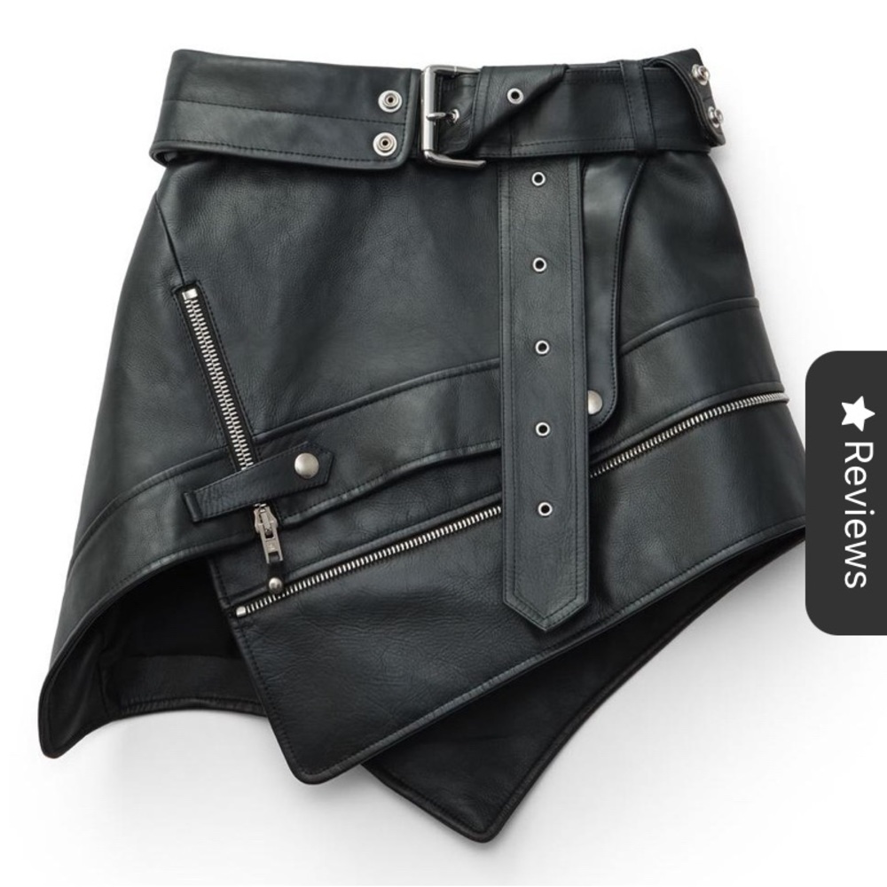 Black REAL leather skirt
